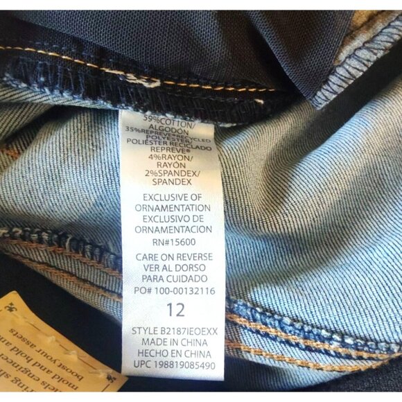 Democracy Womens 12 High Rise Slim Straight  Jeans W/Ab Technology Curv Equality - Picture 7 of 15